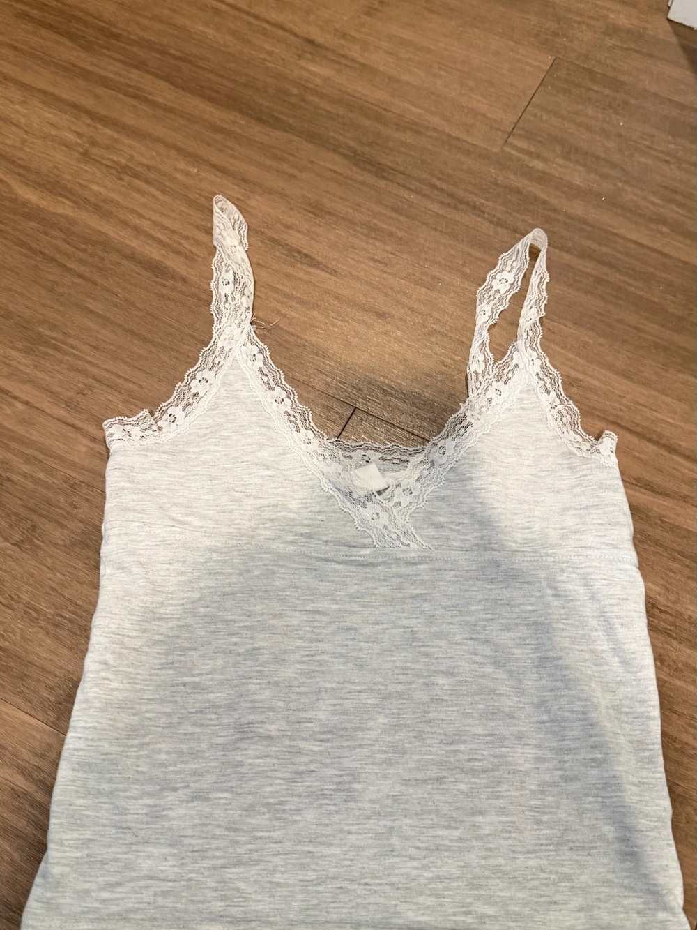 Glassons Light Grey Heather Lace Trim Camisole